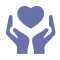 Icon illustration of hands holding a heart